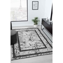 Nova Gri Antrasit Kaymaz Taban Makinede Yıkanabilir Kilim Balkon Mutfak Halısı Nv052 120 x 180