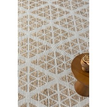 Ipar Bej Çift Taraflı Dokuma Kilim Balkon Mutfak Oturma Odası Halısı Ip0048 80 x 150