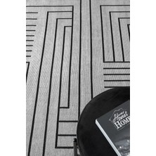 Eko Gri Kaymaz Taban Kilim Balkon Mutfak Oturma Odası Halısı Yoluk Eko339 100 x 200