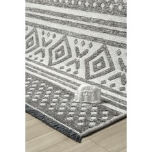 Prestige Halı Kilim Ipar Gri Çift Taraflı Dokuma Kilim Balkon Mutfak Oturma Odası Halısı Ip0042 80 x 150