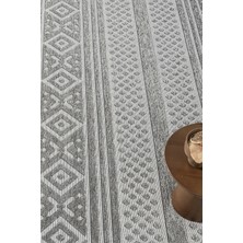 Prestige Halı Kilim Ipar Gri Çift Taraflı Dokuma Kilim Balkon Mutfak Oturma Odası Halısı Ip0042 80 x 150