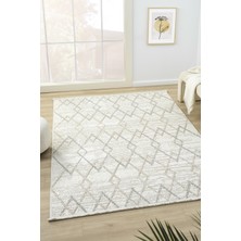 Viola Beyaz Gri Vizon Salon Oturma Odası Çocuk Odası Yatak Odası Halısı Vıo307 100 x 200