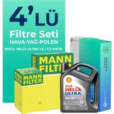 Mann Filter Peugeot 508 1.6 Benzin Vti Filtre Bakım Seti Shell Motor Yağlı (2010-2018) 4 Lü