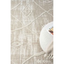 Ventura Bej Multi Shaggy Yumuşak Post Peluş Salon Oturma Odası Halısı Vnt101 100 x 200