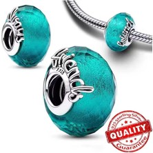 Lines Bijuteri Kesme Yüzeyli Murano Cam Arkadaşlık Charm’ı