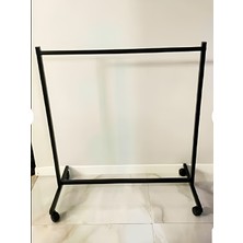 105 cm Metal Tekerlekli A.konfeksiyon Elbise Askılık Eteklik Portatif Eşek Vitrin