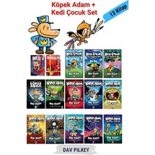 Köpek Adam 10 Kitap - Kedi Çocuk 3 Kitap 13'lü Set - Dav Pilkey + Defter