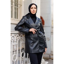 Kadın Cepli Içi Astarlı Deri Ceket -PMK328