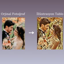 Clicksy Kişiye Özel Dekoratif Illüstrasyon Dikey Kanvas Tablo