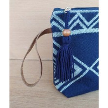Lacivert Gri Bohem Clutch