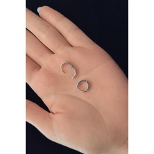 Fiyonk Kuyumculuk 14 Ayar Altın Tek Taş Detaylı Mini Halka Küpe