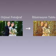 Clicksy Kişiye Özel Dekoratif Illüstrasyon Yatay Kanvas Tablo