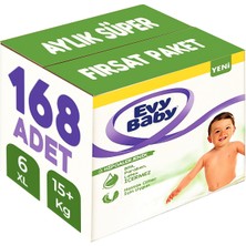 Evy Baby Bebek Bezi Beden:6 (15+kg) Ekstra Large 168 Adet Aylık Süper Fırsat