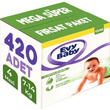 Evy Baby Bebek Bezi Beden:4 (7-14kg) Maxi 420 Adet Mega Süper Fırsat