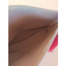 Kırmızı Gri Bohem Clutch