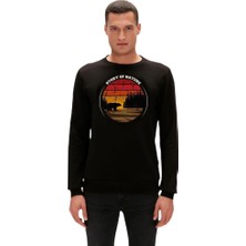 23.02.12.023-NIGHT Story Erkek Sweatshirt Erkek Siyah Sweatshirt