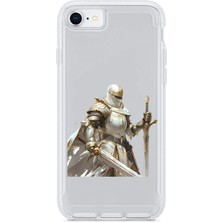 Zeyno Apple iPhone 6 Uyumlu Beyaz Pelerinli Savaşçı Desenli Silikon Kılıf