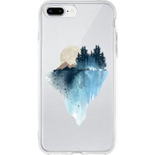 Zeyno Apple iPhone 7 Plus Uyumlu Dağ ve Ay Desenli Silikon Kılıf
