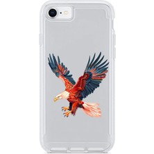 Zeyno Apple iPhone Se 2020 Uyumlu Uçan Kartal Desenli Silikon Kılıf