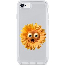 Zeyno Apple iPhone Se 2020 Uyumlu Şaşkın Çiçek Desenli Silikon Kılıf
