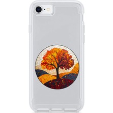 Zeyno Apple iPhone Se 2022 Uyumlu Sonbahar Ağacı Desenli Silikon Kılıf