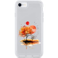 Zeyno Apple iPhone 6 Uyumlu Sonbahar Ağacı Desenli Silikon Kılıf