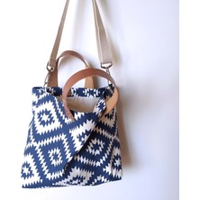 Lacivert Aztek Tote Bag