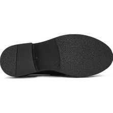 Derimod Kadın Siyah Toka Detaylı Maskülen Loafer 24WFE252322