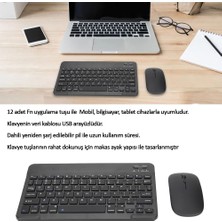 Wontis Samsung Galaxy Book SM-W620 Uyumlu Aeroset-Bm 530 Siyah Kablosuz Bluetooth Tablet Klavye Mouse Seti