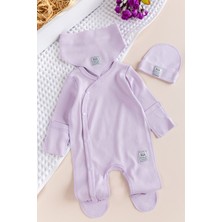 Babymod Kendinden Eldivenli Naturel Bebek Tulum Takım