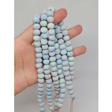 Yaşam Tohumu Mavi-Yeşil Pigmentli Seramik Boncuk Dizi 8-9MM/29CM (54240)