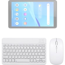 Wontis Lenovo Tab M8 Uyumlu Aeroset-Bm 520 Beyaz Kablosuz Bluetooth Tablet Klavye Mouse Seti