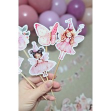 Pekshop Peri Kızı Tema Kürdan Süsleri Cupcake Süsleri Lüks Büyük Boy 10LU Paket