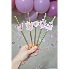 Pekshop Peri Kızı Tema Pipet Süsleri 10LU Lüks Pipet Paketi