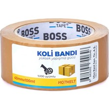 Boss Tape Hotmelt Yüksek Kalite Koli Bandı 45MMX100M Taba