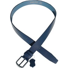 Efluce Hediyelik Lacivert Erkek %100 Hakiki Deri Kemer 4Cm - Eybul