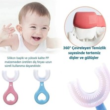 Online Kapında 2 Adet U Şekilli Lüks Silikon Çocuk Diş Fırçası 0-6 Yaş Bebek Diş Fırçası Diş Temizleyici