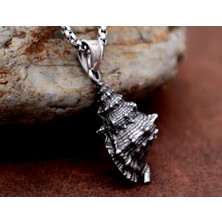 Vikings Paslanmaz Çelik Istiridye - Deniz Kabuğu Kolye Balıkçı Kolye