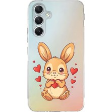 Zeyno Samsung A25 Uyumlu Aşık Tavşan Desenli Silikon Kılıf