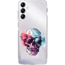 Zeyno Samsung A34 Uyumlu Renkli Kafatası Desenli Silikon Kılıf