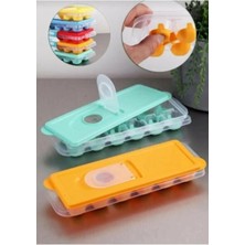 Online Kapında 2 Adet Renkli 12 Bölmeli Silikon Buzluk Başparmak Yapışmaz Buz Topu Kalıbı