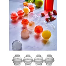 Online Kapında 2 Adet Pratik 4'lü Sızdırmaz Küre Buz Kalıbı Top Buz Kalıbı Kokteyl Sunum Kalıbı Içeçecek Buz Topu
