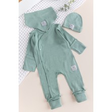 Babymod Kendinden Eldivenli Naturel Bebek Tulum Takım