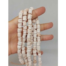 Yaşam Tohumu Beyaz Tırtıklı Mat Seramik Boncuk Dizi 8-9MM/27CM (54220)