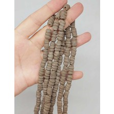 Yaşam Tohumu Kahverengi Tırtıklı Mat Seramik Boncuk Dizi 10-12MM/34CM (54218)