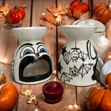 Cadılar Bayramı Hallowen Buhurdanlık  Mumluk Handmade Dkoratif