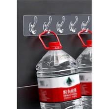 3m Yapıştırıcılı 5 Kancalı Kendi Yapışkanlı Güçlü Şeffaf Askılık Kapı Arkası Mutfak Duvar Banyo Askı