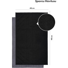 Dat35 Ikili Sporcu Havlu Seti Microfiber Gym Fitness Plates Boks Tenis Spor Havlusu 48x90cm