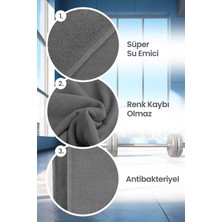 Gri Sporcu Antreman Havlusu Microfiber Gym Fitness Boks Tenis Spor Havlusu 48X90CM