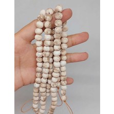 Yaşam Tohumu Kahverengi Mat Seramik Boncuk Dizi 8-9MM/30CM (54186)